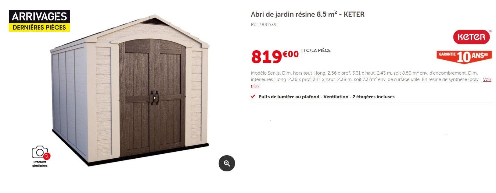 Abri de jardin Brico discount Destockage Grossiste