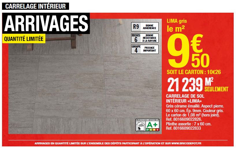 arrivage carrelage