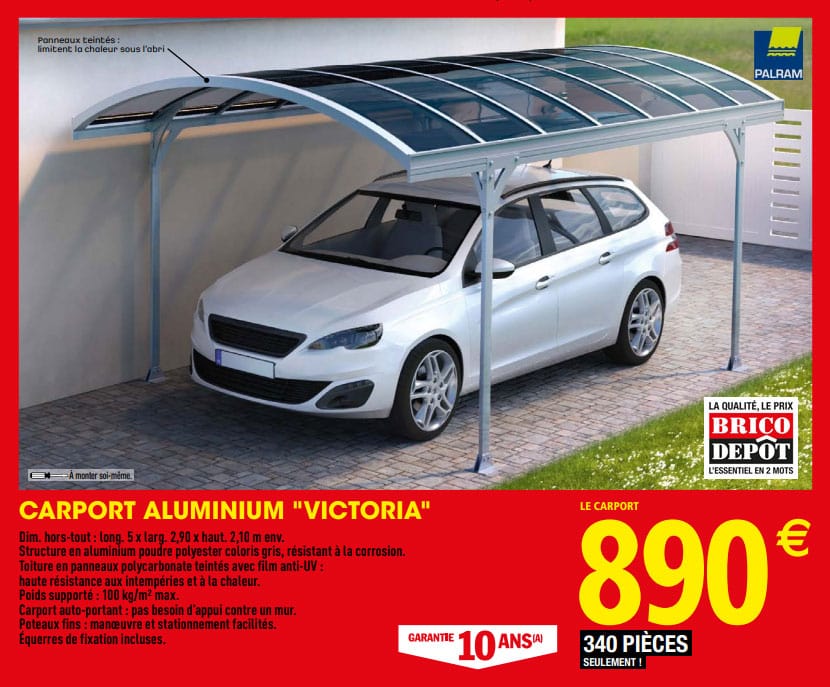 carport aluminium brico depot