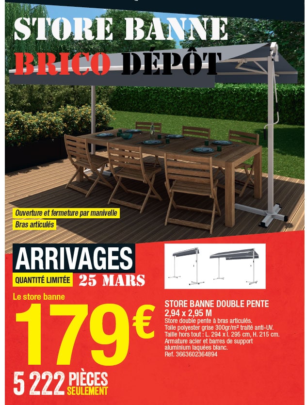 store banne arrivage brico depot