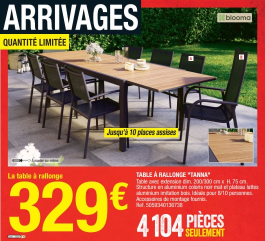 table de jardin bricodepot