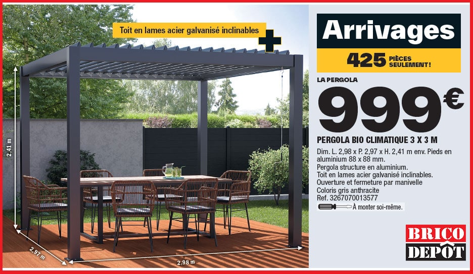 pergola bioclimatique brico dépôt