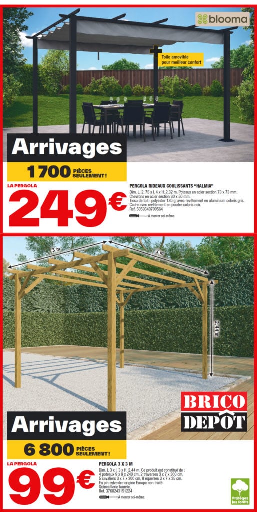 promo pergola brico dépôt