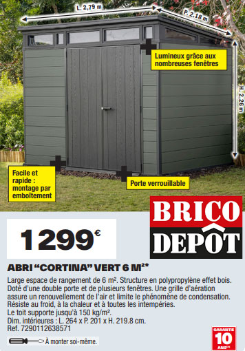 abri de jardin en résine pvc