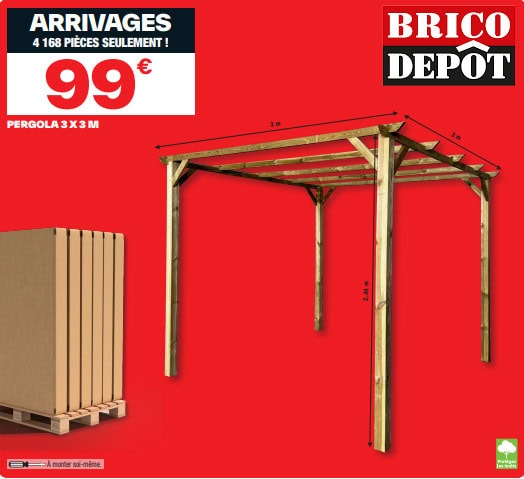 arrivages de pergolas brico dépôt
