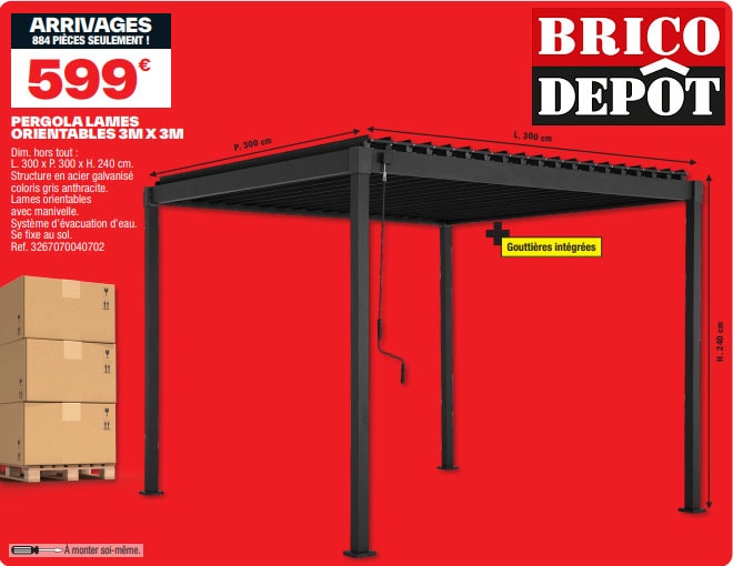 pergola bioclimatique arrivages du 21 mars 2025