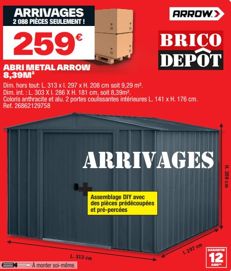 abri de jardin métallique brico depot
