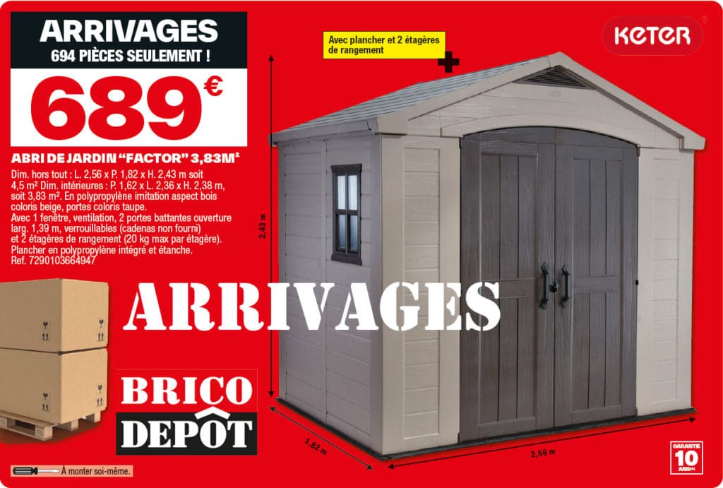 Abri à outils de jardin Brico Dépôt