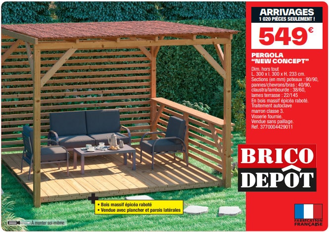 pergola 3x3 brico depot