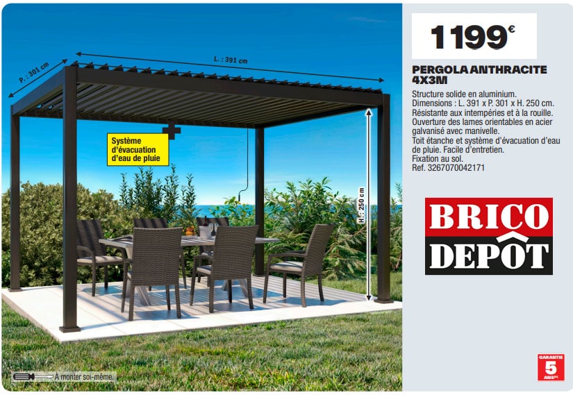 pergola 4x3 brico depot