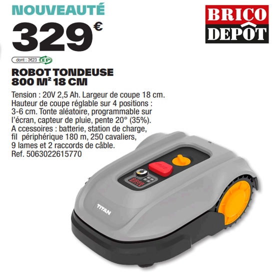 Robot tondeuse à gazon Brico Depot