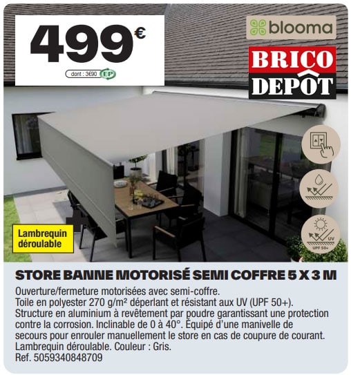 store banne electrique brico depot