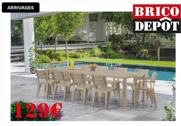 table de jardin pvc brico depot