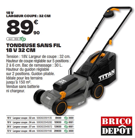tondeuse à gazon électrique titan