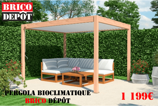 pergola bioclimatique brico dépôt en 3 x 4m