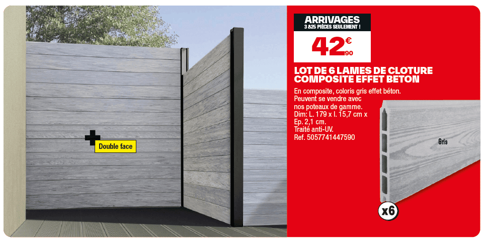 lame de cloture composite brico dépôt