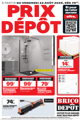 catalogue des arrivages brico dépôt du 22 août 2025
