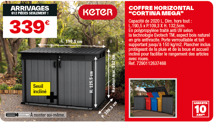 coffre rangement de jardin brico depot
