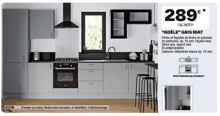 Arrivage de cuisine brico dépôt modèle Adele