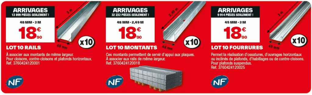 montants placo pas cher brico depot
