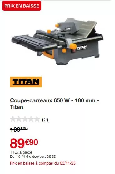 coupe carreaux titan