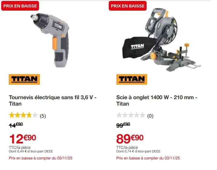 scie à onglet titan