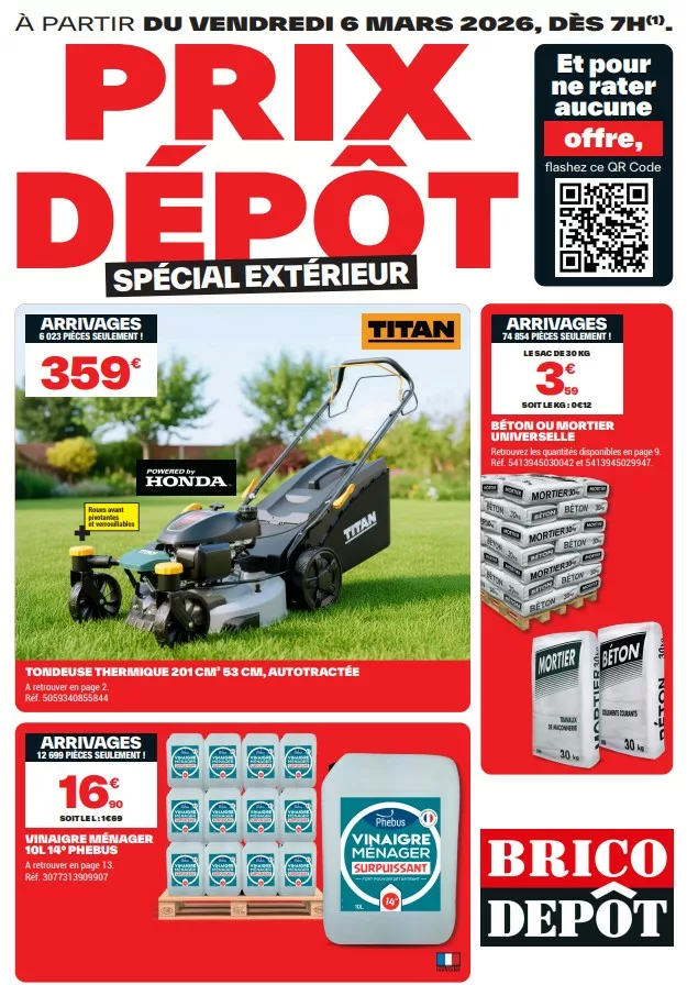 Le catalogue brico dépôt des arrivages dédié aux tondeuses à gazon