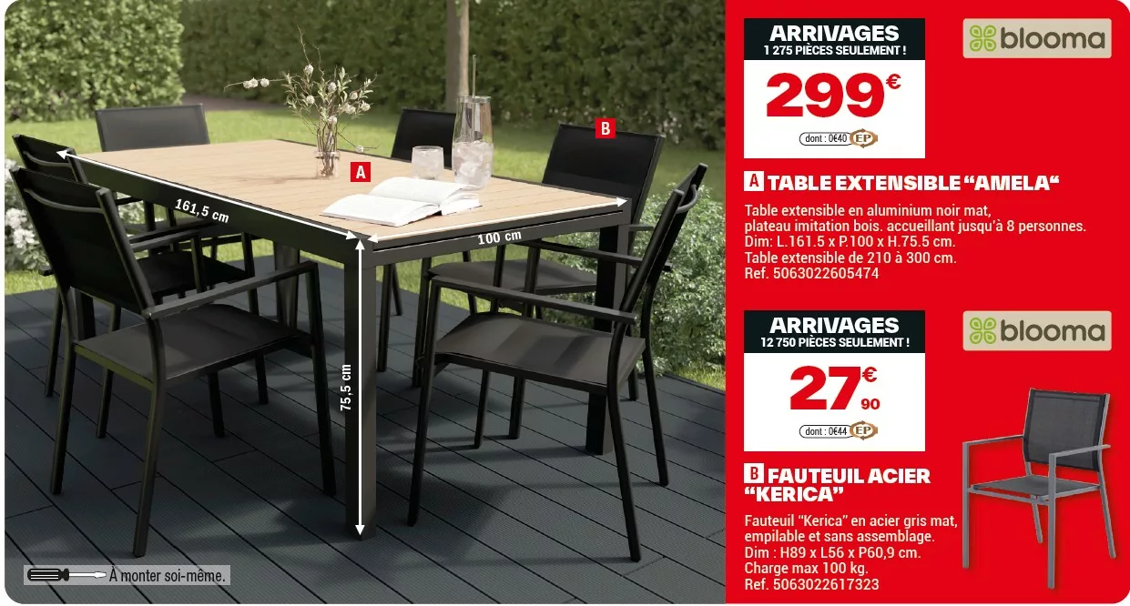 table de jardin et fauteuils brico dépôt