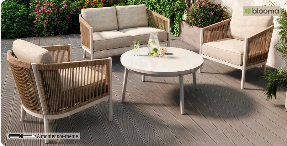 salon de jardin en rotin