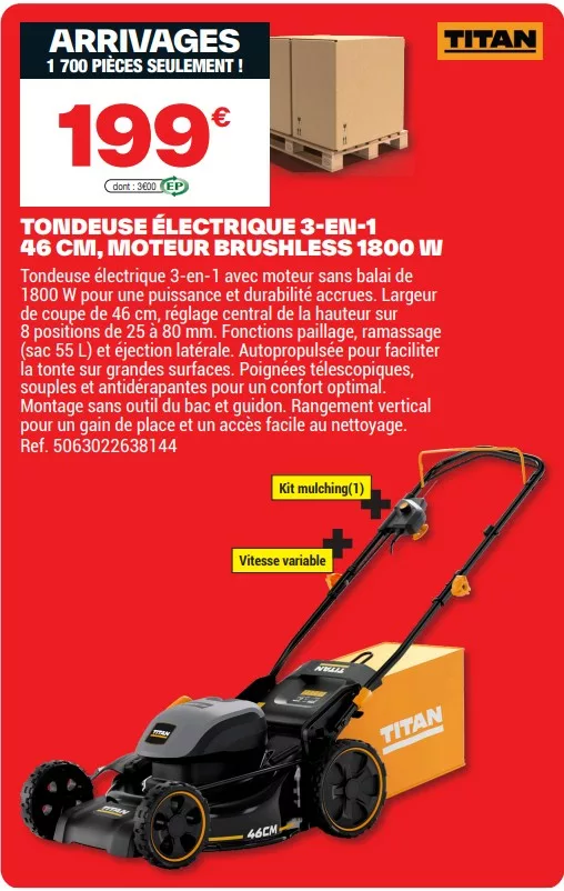 tondeuse électrique Brico Dépôt à 199€