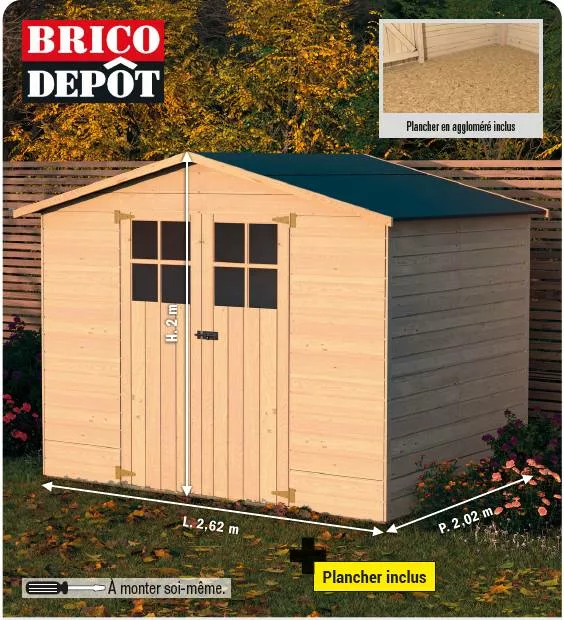 Abri de jardin en bois brico dépôt dans le catalogue des arrivages du 17 avril