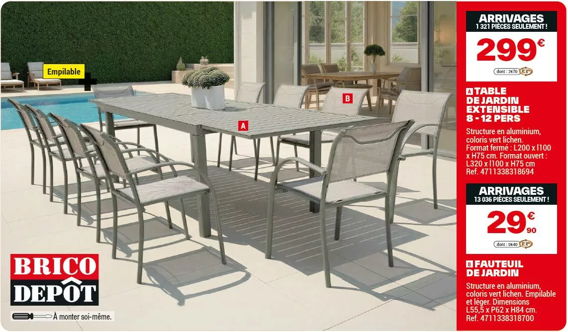 table de jardin brico dépôt pour manger