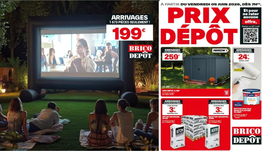 Pack Cinéma Plein Air : L’arrivage Brico Dépôt du 5 juin spécial soirées d’été Pack Cinéma Plein Air : L’arrivage Brico Dépôt du 5 juin spécial soirées d’été
