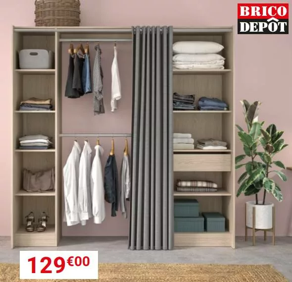Dressing modulable brico dépôt imitation chêne