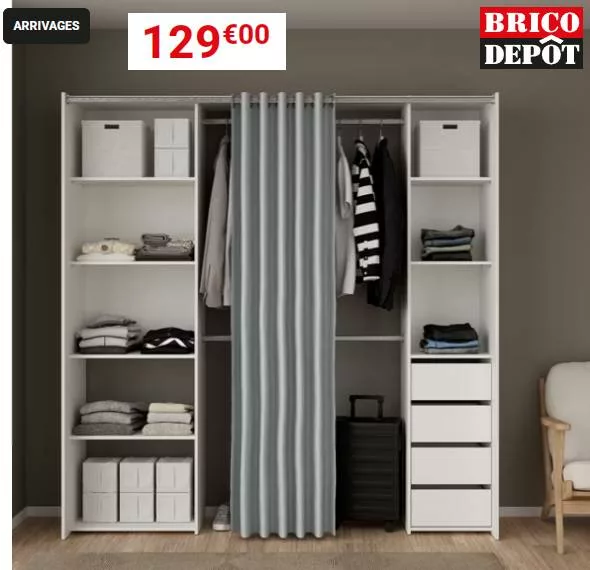 le kit dressing brico dépôt blanc 2 colonnes