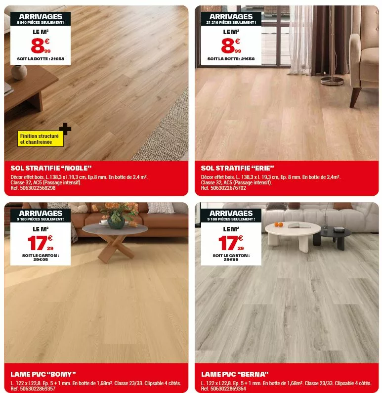 sol stratifié Brico Dépôt à partir de 8.90€/m²