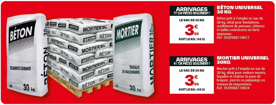 prix du mortier et du béton brico dépôt