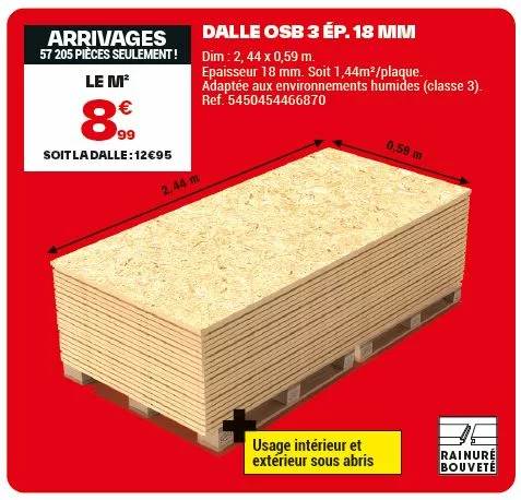 prix des panneaux OSB 18mm brico dépôt